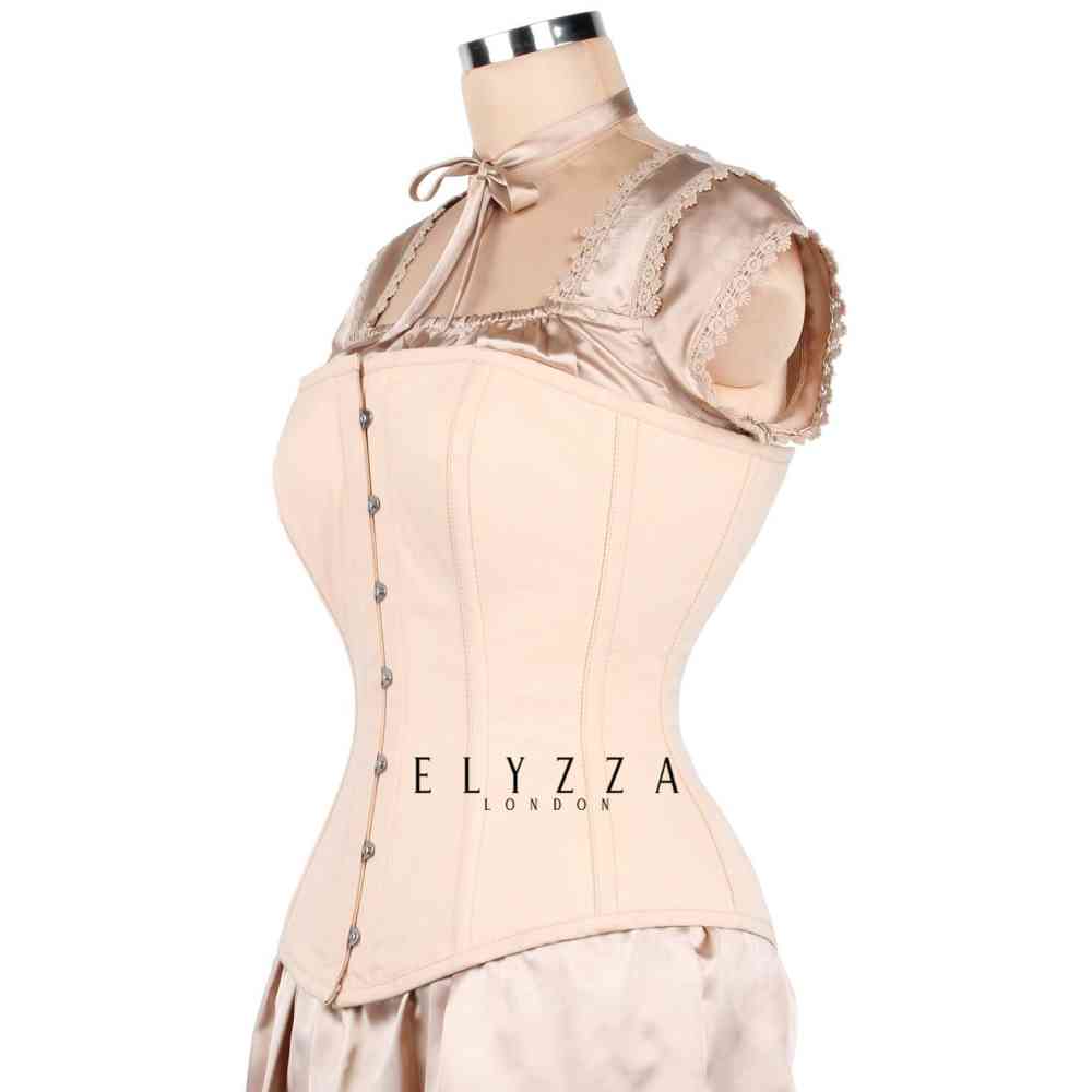 Attitude Corsets - Tail Overbust corset - Cream/Champagne